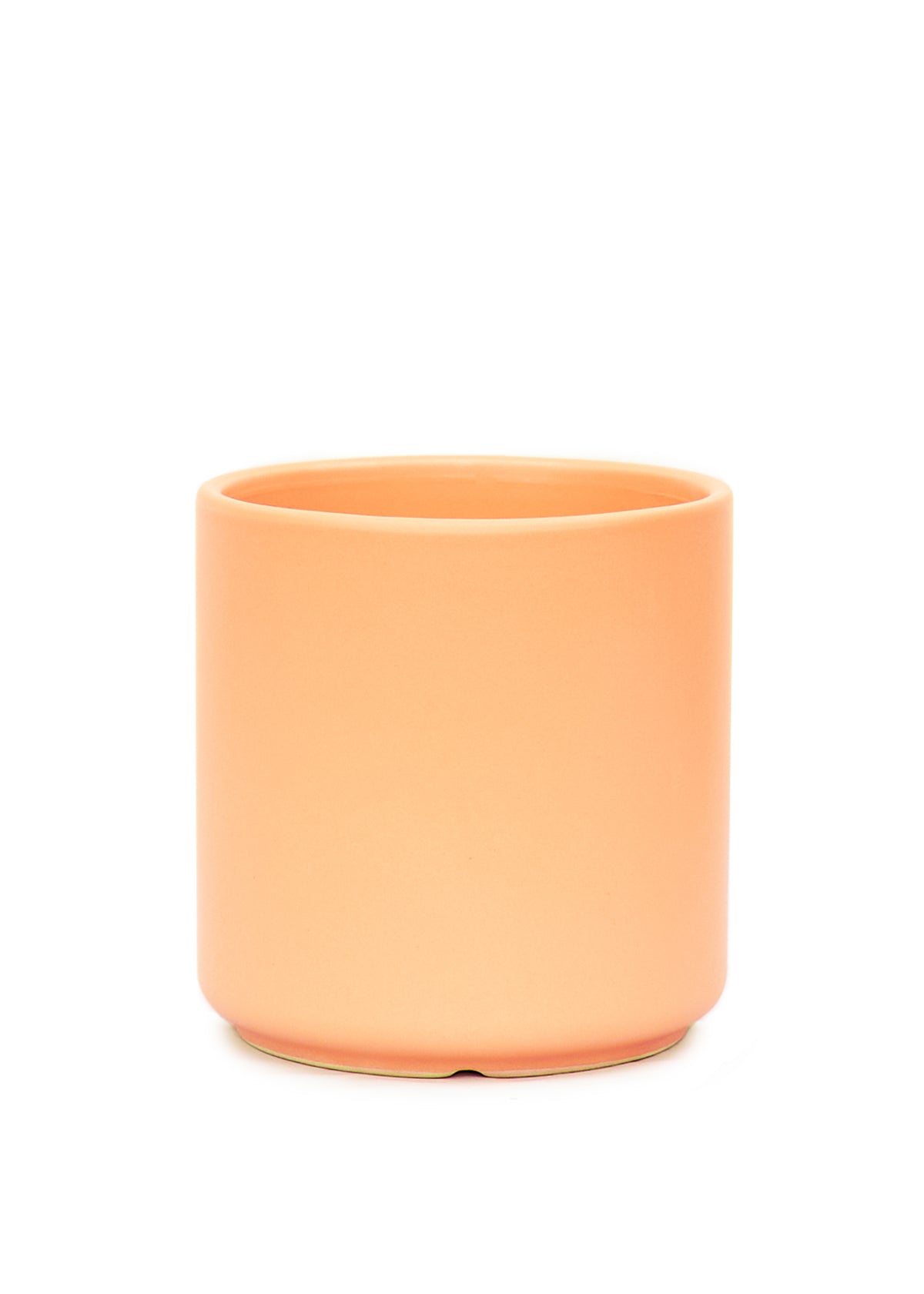 Cylindrical Ceramic Planter, Peach 5" Wide